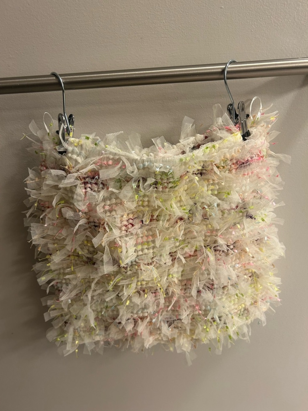 AKIRA White Multi Textured Ruffle Mini Skirt